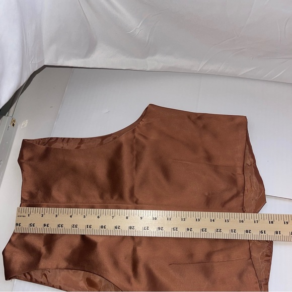 Jason Wu Vest Women's Medium Copper Bronze Sleeveless Blouse Satin Button - Picture 5 of 7